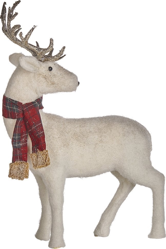 Beliani Figurka dekoracyjna renifer 51 cm biała MUSTOLA