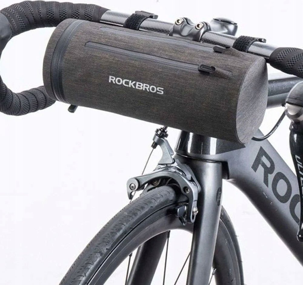 RockBros Praktyczna torba rowerowa wodoodporna mocowana na kierownicę czarna ROCKBROS