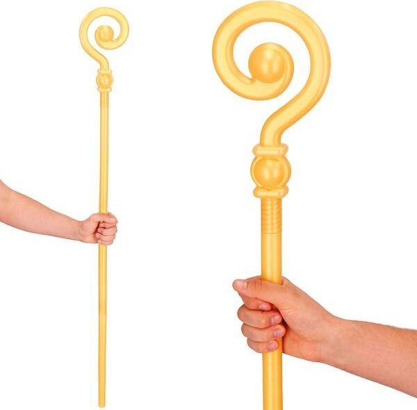 Springos Laska św. Mikołaja 145cm, pastorał składany złoty UNIWERSALNY