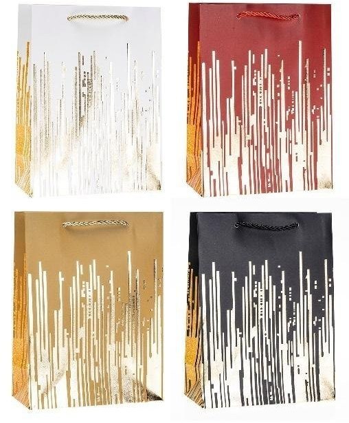 Torebka ozdobna 26x32x10cm hot-stamp mix ROZETTE