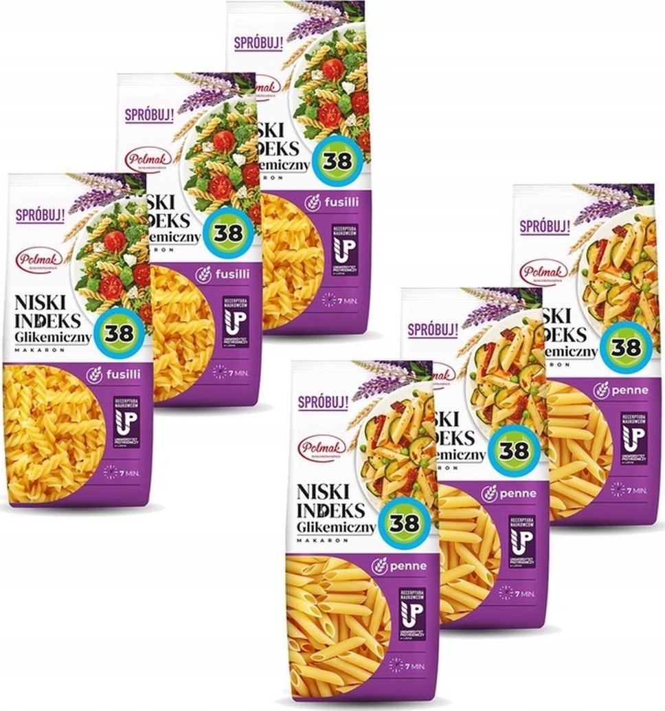 POLMAK Polmak Makaron Mix 2 świderki-penne 250 g x 6 sztuk