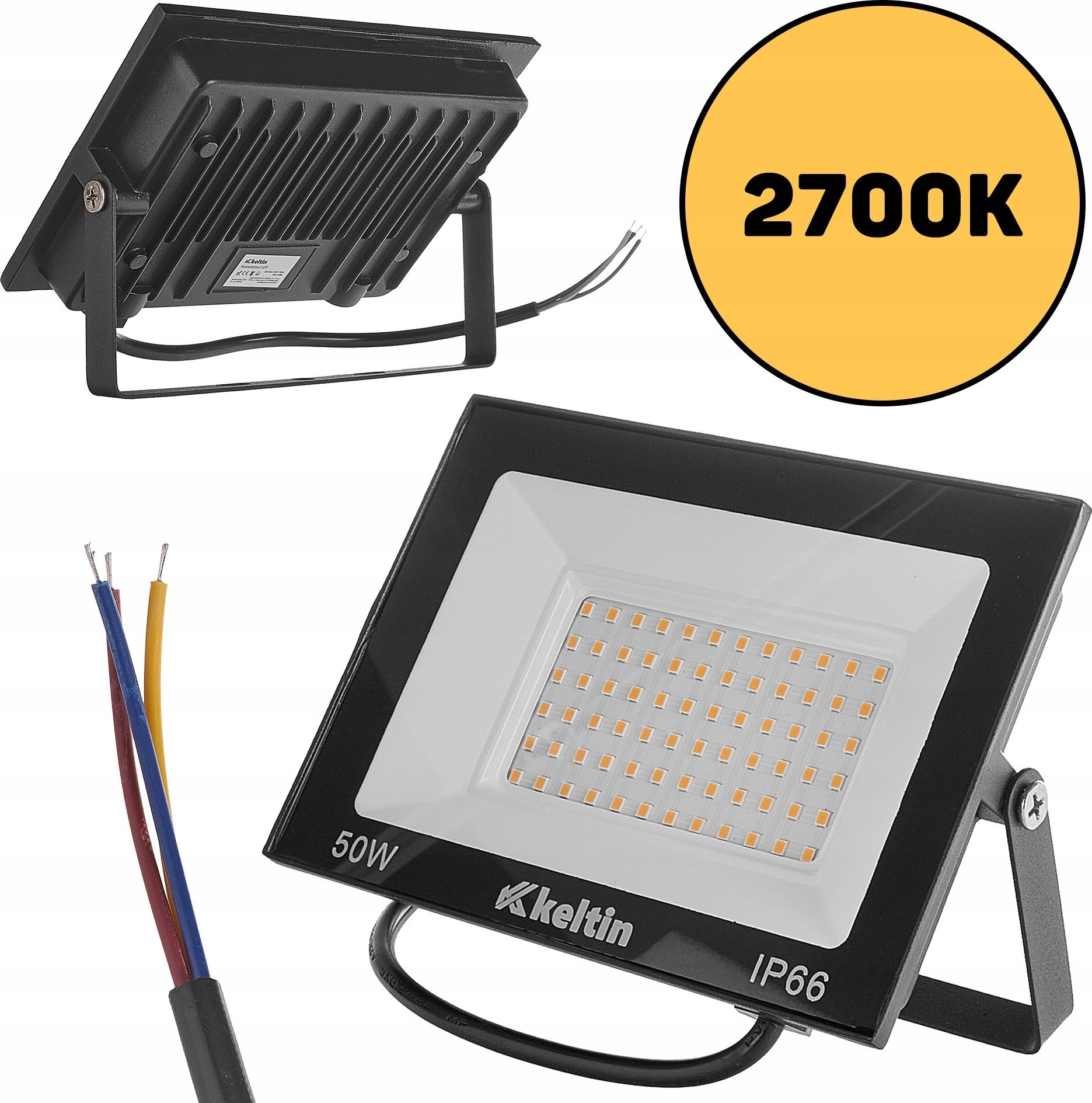Naświetlacz KELTIN Naświetlacz LED 50W – barwa biała ciepła 2700K (50)