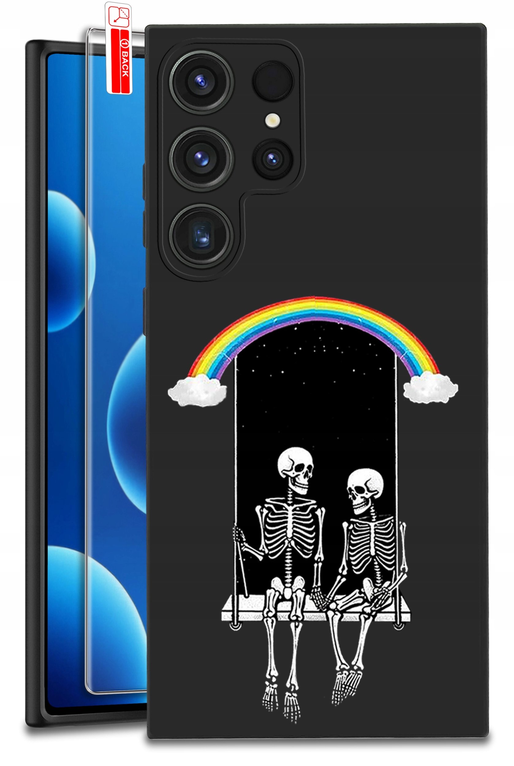 ETUI do Samsung Galaxy S25 Ultra WZORY | SILIKONOWE MATT CASE + SZKŁO 9H