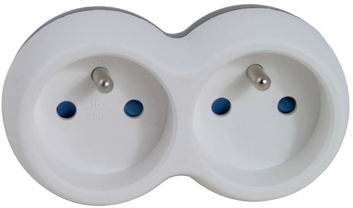 ELK312WE Esperanza rozgałęźnik elektryczny 2 gn. biało/szary