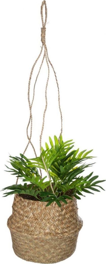 HowHomely Kwietnik wiszący z trawy morskiej 18 cm