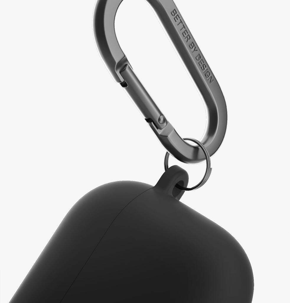 Uniq Etui Nexo do Apple AirPods 4 + Ear Hooks Silicone czarny/black