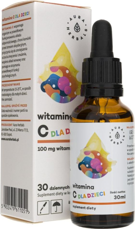 Aura Herbals Aura Herbals Witamina C 100 mg dla dzieci - 30 ml
