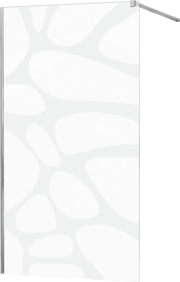 Mexen Mexen Kioto ścianka prysznicowa 100 x 200 cm, transparent/biały wzór 8 mm, chrom - 800-100-101-01-97