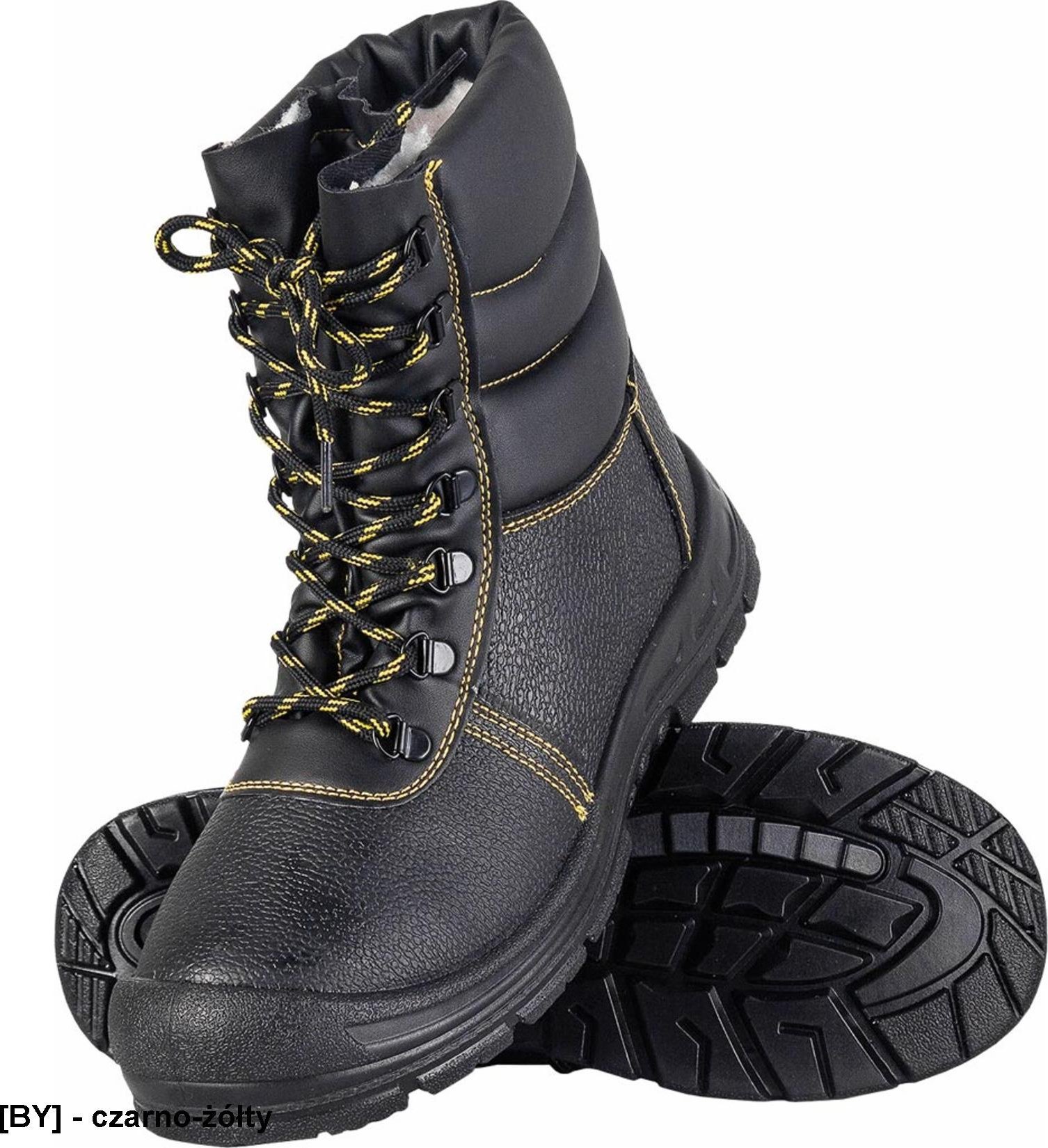 R.E.I.S. BRYES-TWO-OB - skórzane buty robocze typu kozak ocieplane kożuszkiem 46