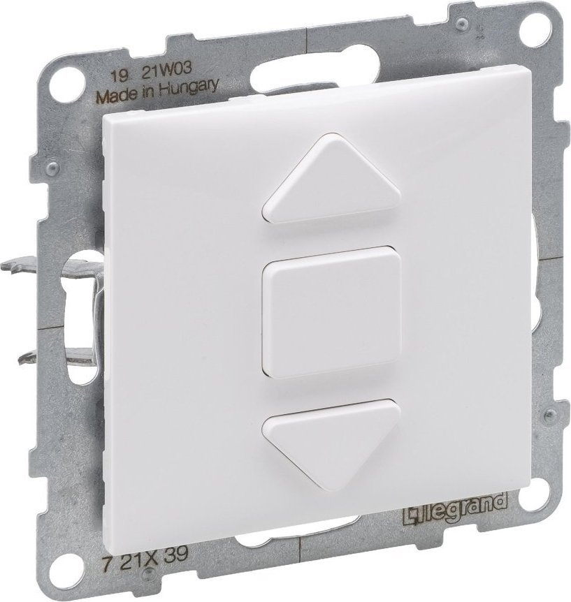Legrand SUNO - Łącznik rolet - 6 AX - 250 V~ - 3 pozycyjny: góra, dół, stop - bezpośrednie sterowanie roletami, Biały - Legrand 721139 himp