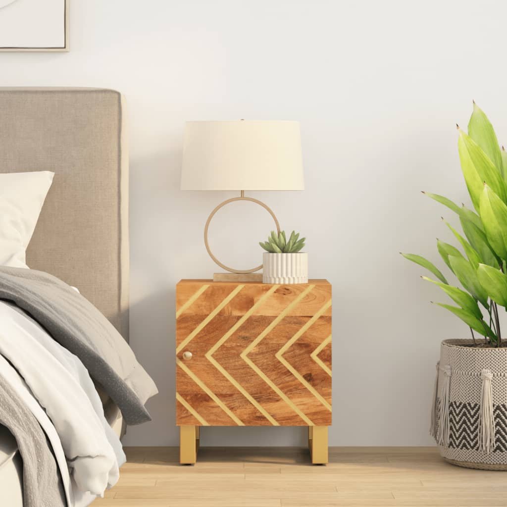 vidaXL vidaXL Szafka nocna, brązowo-czarna, lite drewno mango