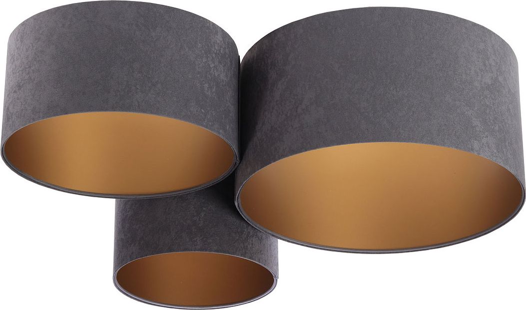 Lampa sufitowa Lumes Grafitowo-złota okrągła plafoniada - EXX40-Marita
