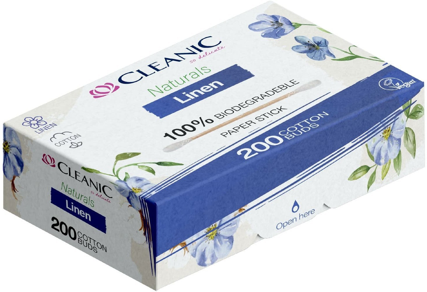 Cleanic Patyczki higieniczne Naturals Linen 1op.-200szt