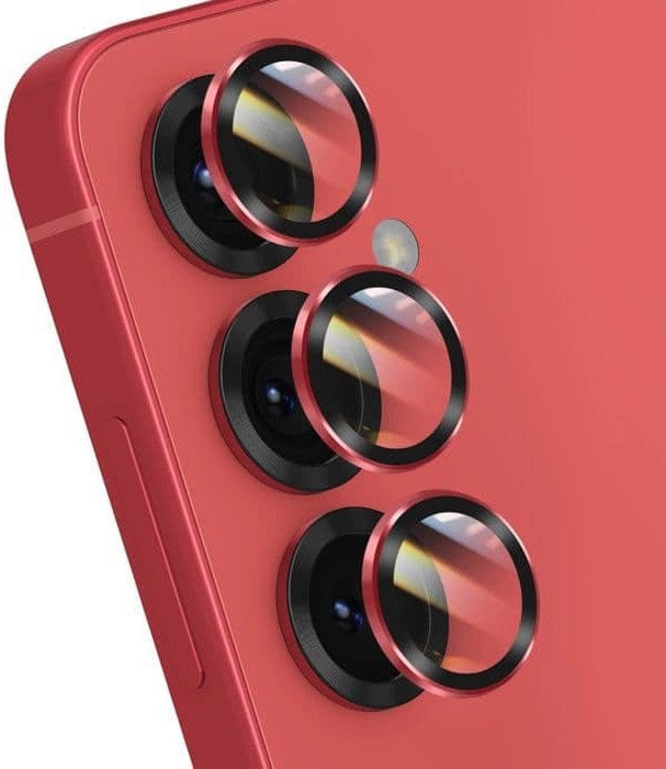 Szkło hartowane Forcell Premium do aparatu - do Samsung Galaxy S25 Koralowy Czerwony