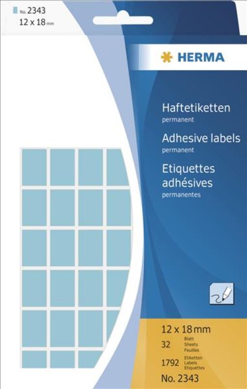 Herma Etykiety samoprzylepne, niebieskie 12x18 mm 1792 Szt. - 2343