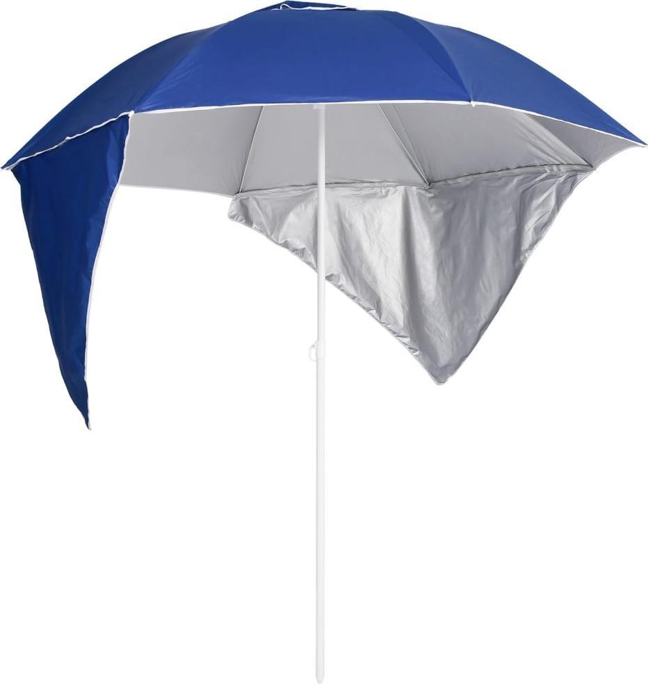 vidaXL vidaXL Parasol plażowy ze ściankami bocznymi, niebieski, 215 cm