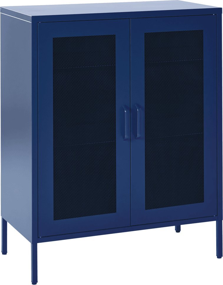 Beliani Szafka dwudrzwiowa metalowa ciemnoniebieski WAKATIPU