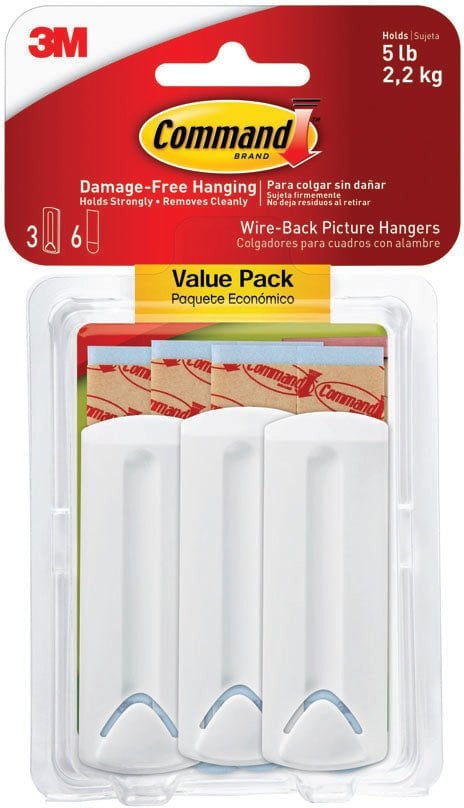 3M Command wieszaki do obrazów na drucie Value Pack, biały, 3 ophäng + 6