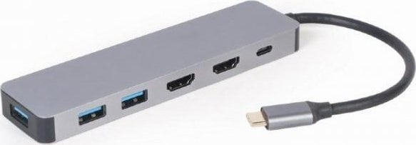 HUB USB Gembird A-CM-COMBO3-03 1x USB-C PD 2x HDMI + 3x USB-A 3.0 (A-CM-COMBO3-03)