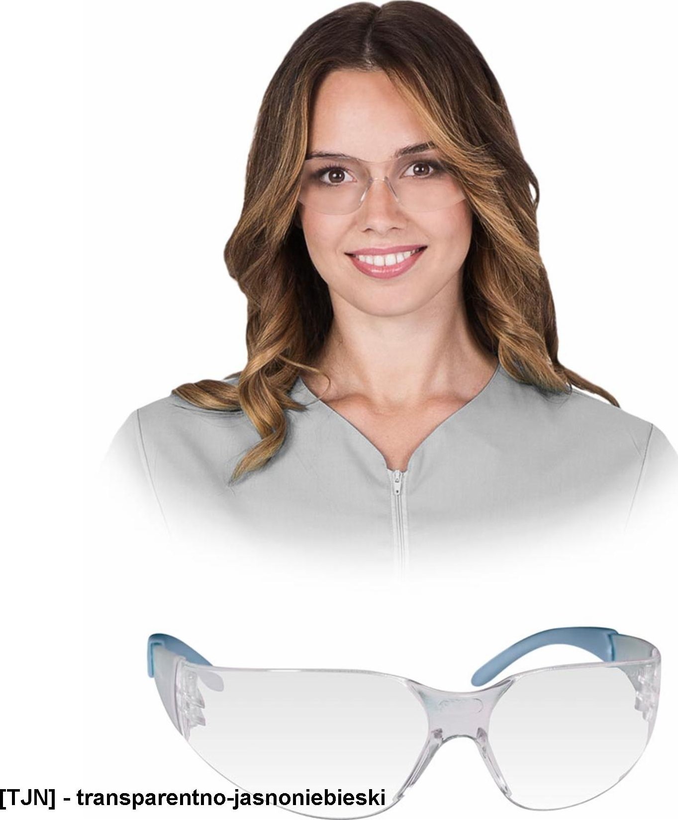 R.E.I.S. OO-ARVADA - Przeciwodpryskowe okulary ochronne - transparentno-jasnoniebieski - uni