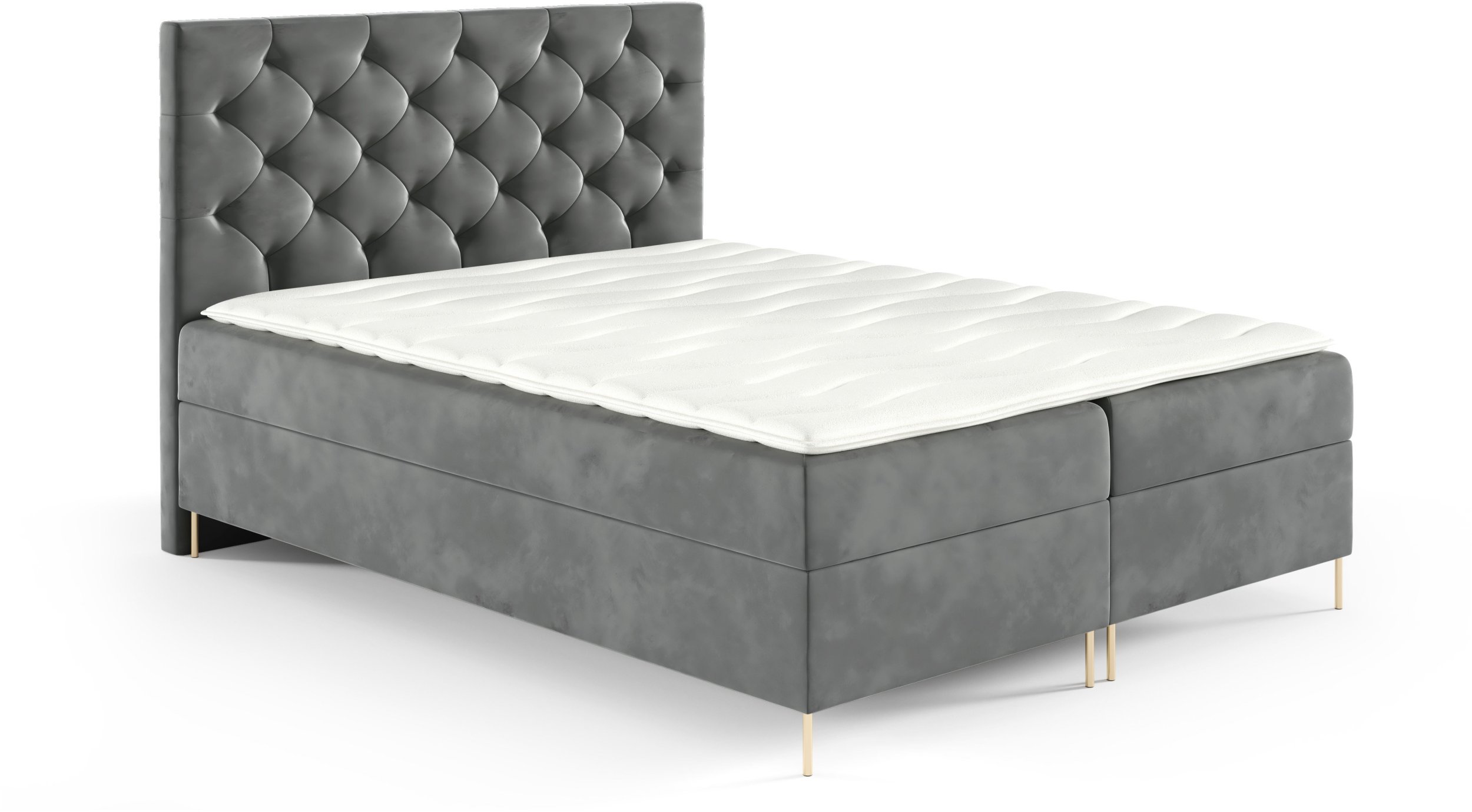 Łóżko kontynentalne Sara Box 140x200 z nogami riviera 91