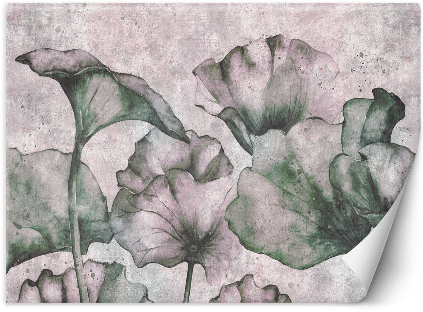 Feeby Fototapeta Liście na tle betonu 100x70 small