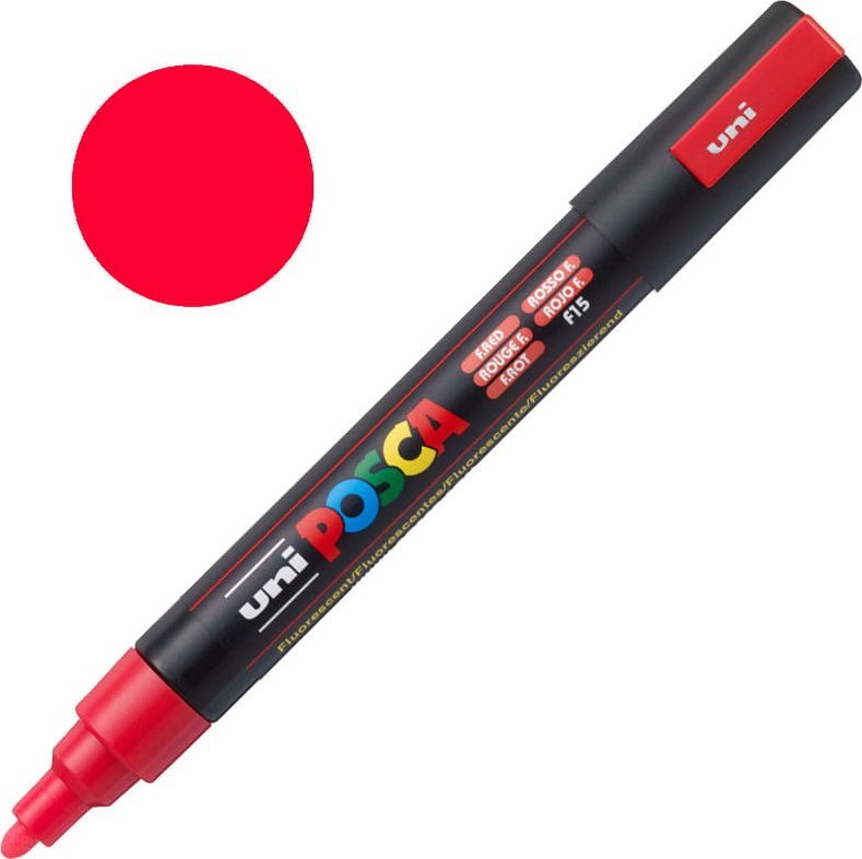 Uni Marker Posca PC-5M Fluo Czerwony