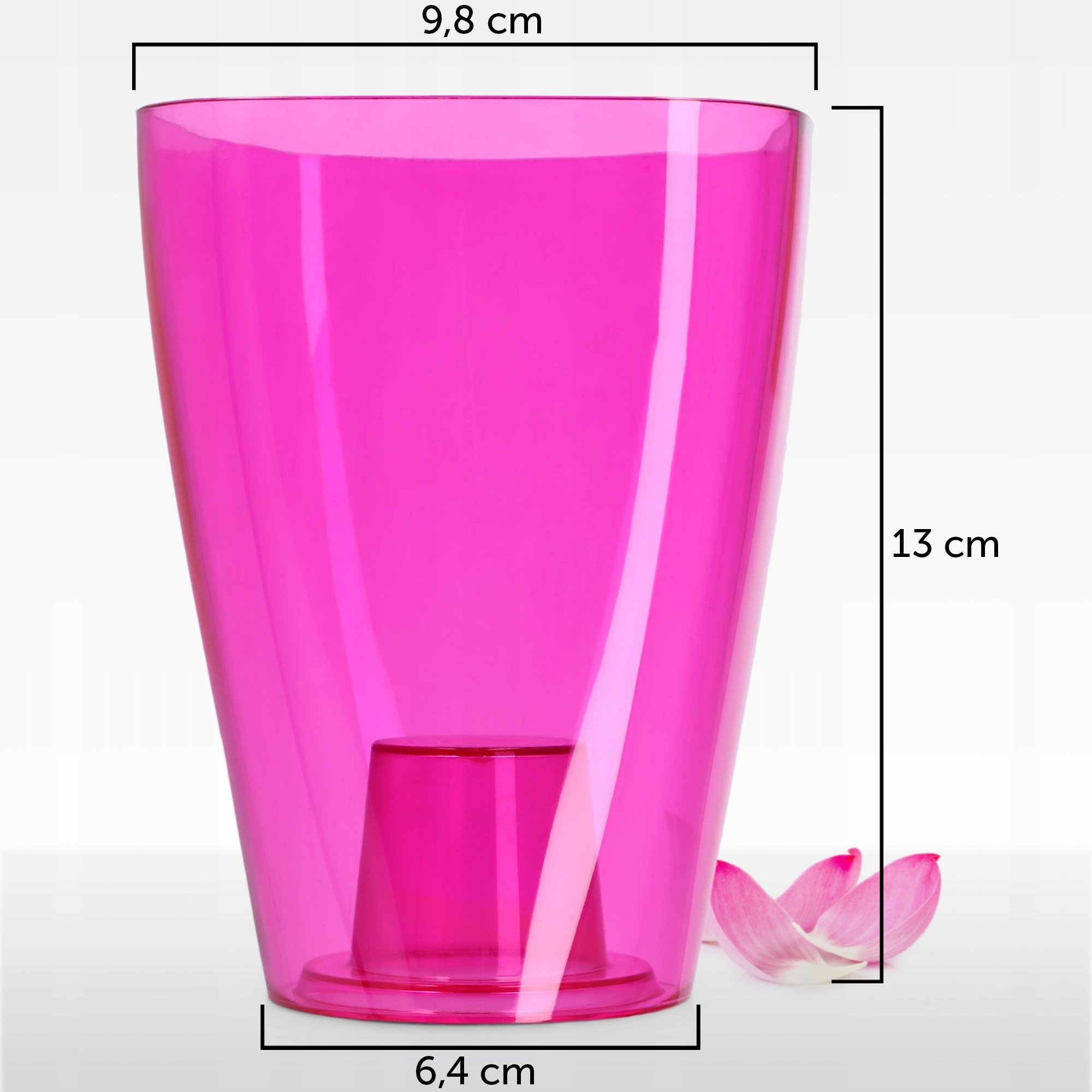 KADAX Doniczka Osłonka Na Storczyk Kwietnik Plastikowa Kwiaty 9cm Różowa