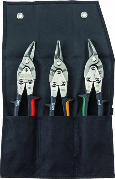 UN ZESTAW NOÅ»YC KSZTAÅTOWYCH DO BLACHY, 3SZT. ETUI