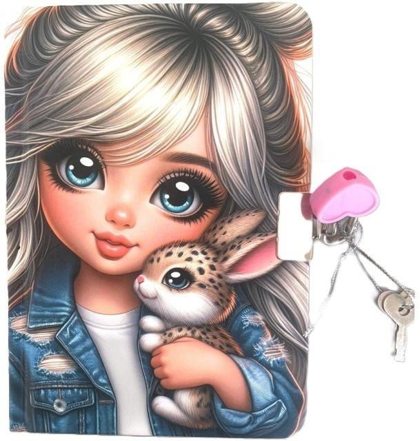 Pamiętnik z kłódką A6/64K gładki Dziewczynka z kr