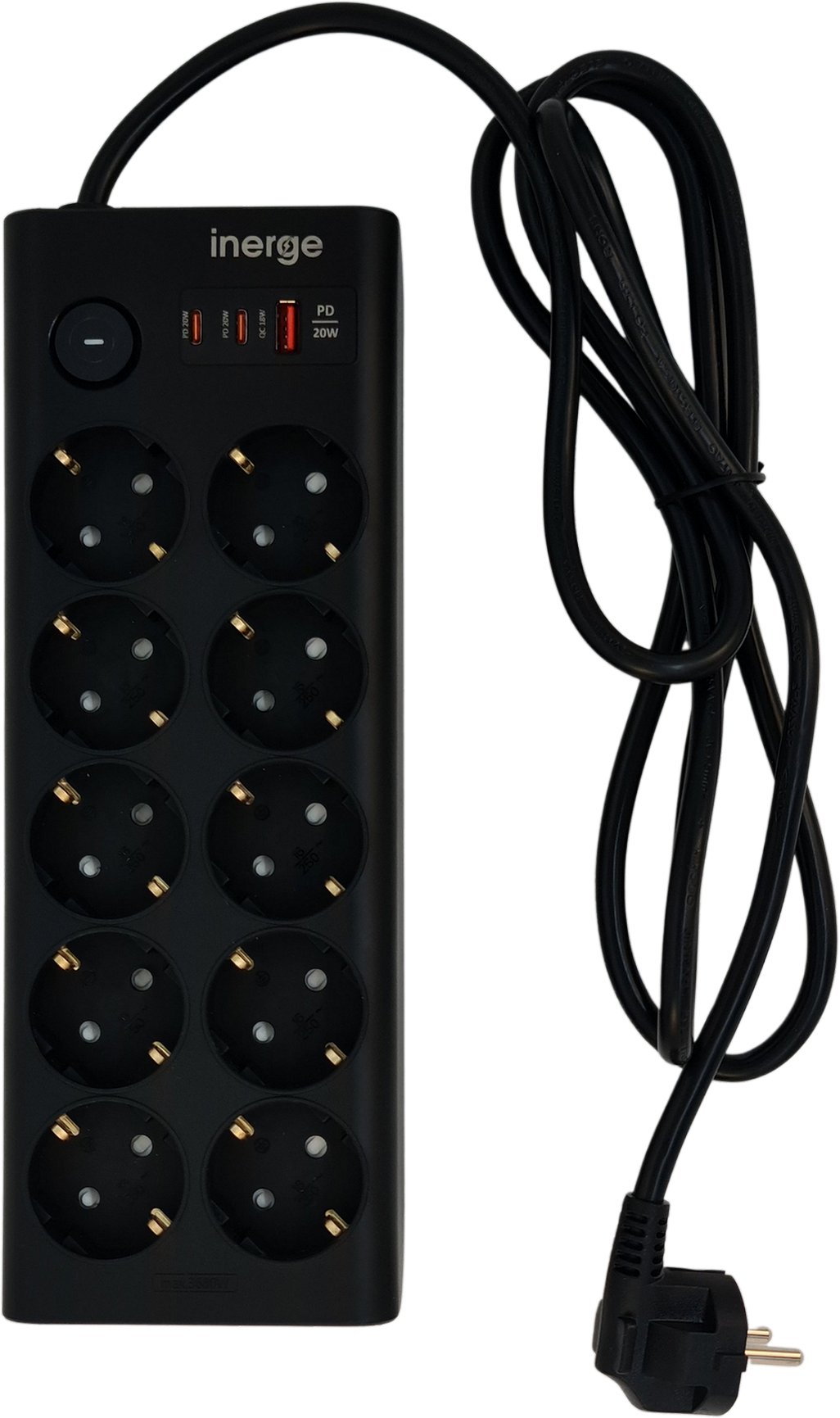 Przedłużacz INERGE 10-gniazdowy 2m ECS-1031PD-02-B