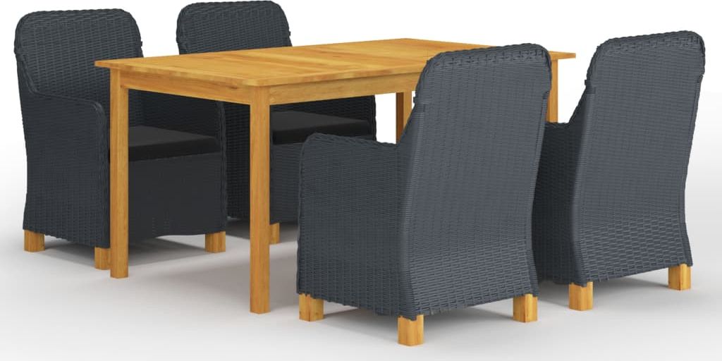 vidaXL 5-częściowy zestaw mebli ogrodowych, ciemnoszary