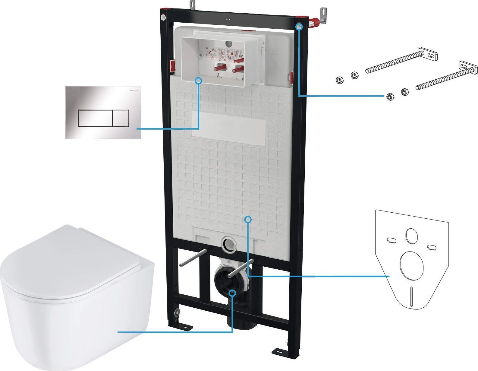 Deante Zestaw WC podtynkowy 6 w 1