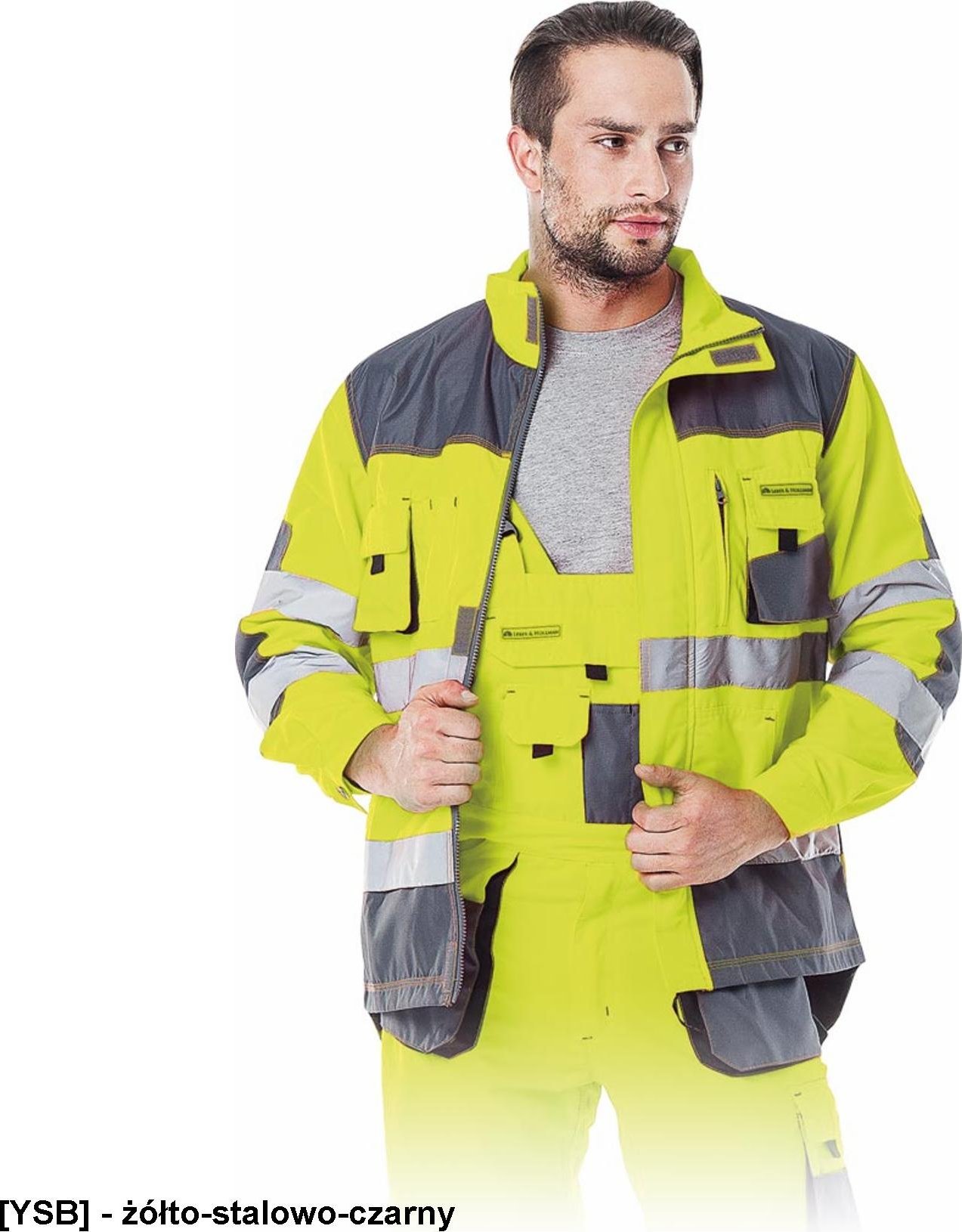 R.E.I.S. LH-FMNX-J - Bluza ochronna FORMEN - czerwono-stalowo-czarny 3XL