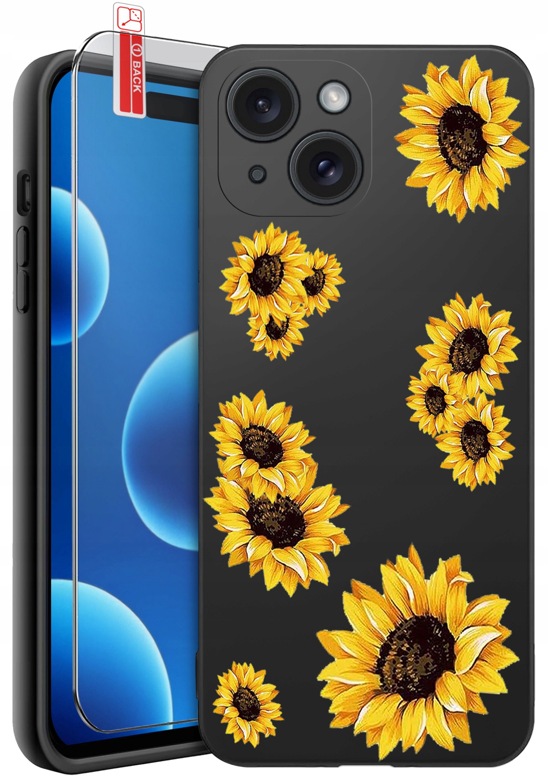 ETUI do iPhone 15 | WZORY | SILIKONOWE MATT CASE + SZKŁO 9H