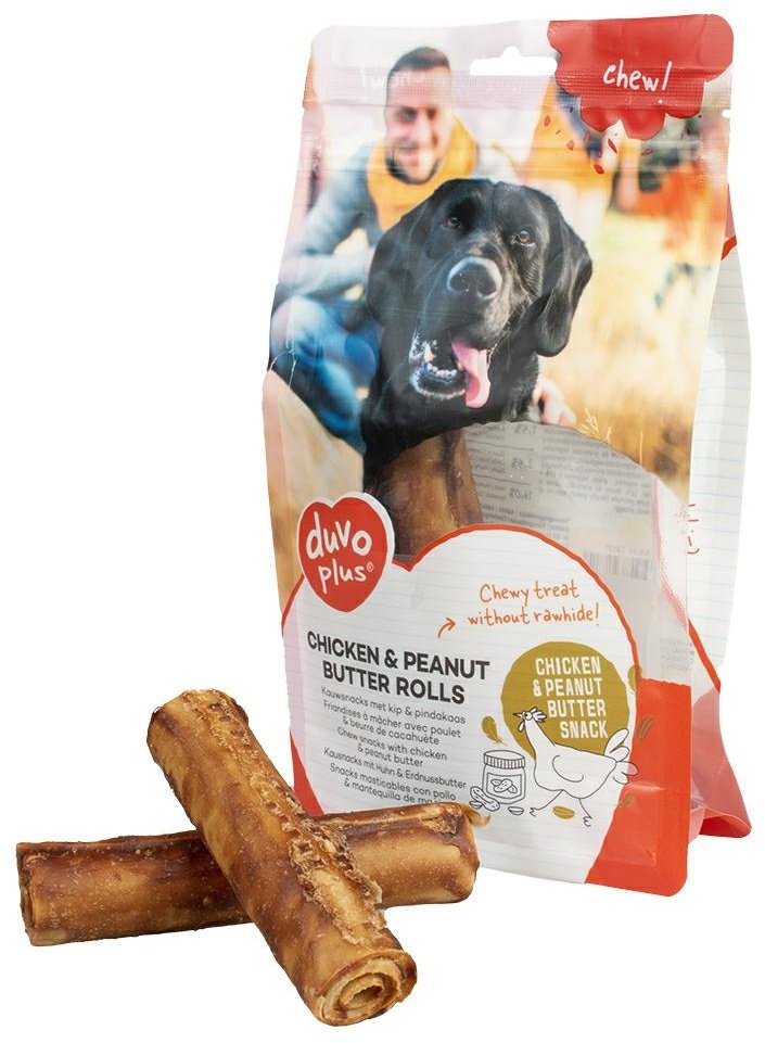 Duvo+ PRZYSMAK DLA PSA 330g CHICKEN & PEANUT BUTTER STICKS 12cm/5szt /1/ 36
