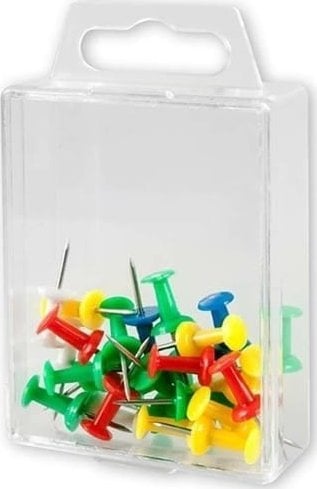 Victory Office Product PINEZKI BECZUŁKI TABLICOWE VICTORY OFFICE 25SZT. MIX KOLORÓW POJEMNIK PLASTIKOWY ZAWIESZANY