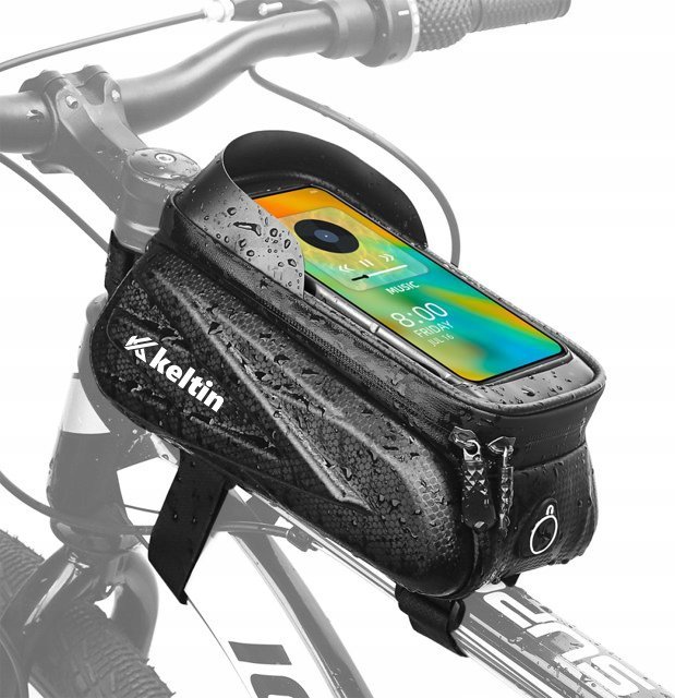 KELTIN Wodoodporna torba – sakwa rowerowa na rzep z uchwytem na telefon (40)