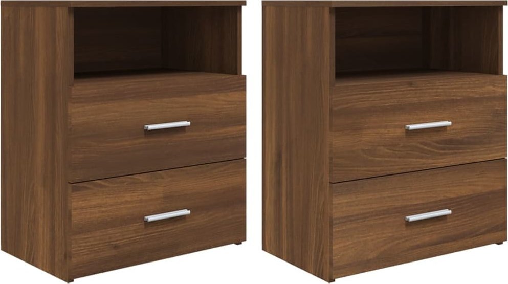 vidaXL Szafki nocne, 2 szt., brązowy dąb, 50x32x60 cm