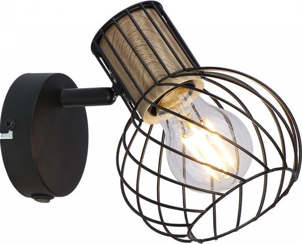 Kinkiet Globo Kinkiet ścienny do salonu czarny Globo LUISE 54012-1S