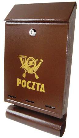 Skrzynka na listy brązowa z tubą A-4T