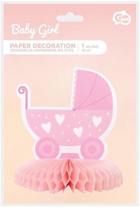 Dekoracja papierowa na stół - wózek 16cm