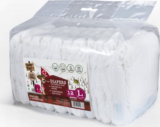 Barry King Pieluchy dla suczek, L, obwód pasa 36-52cm, 12 szt.