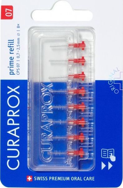 Curaprox czyściki międzyzębowe - końcówki PRIME CPS07 Czerwone 8szt.