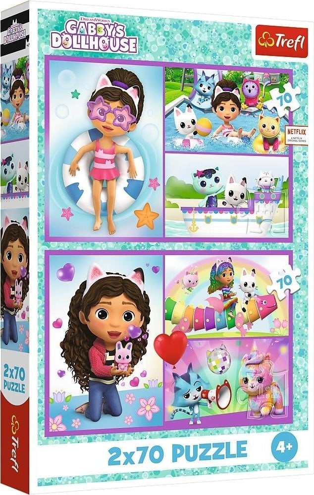 Trefl Puzzle Koci Domek Gabi - Baw się z Gabby 2x70 elementów (34438)