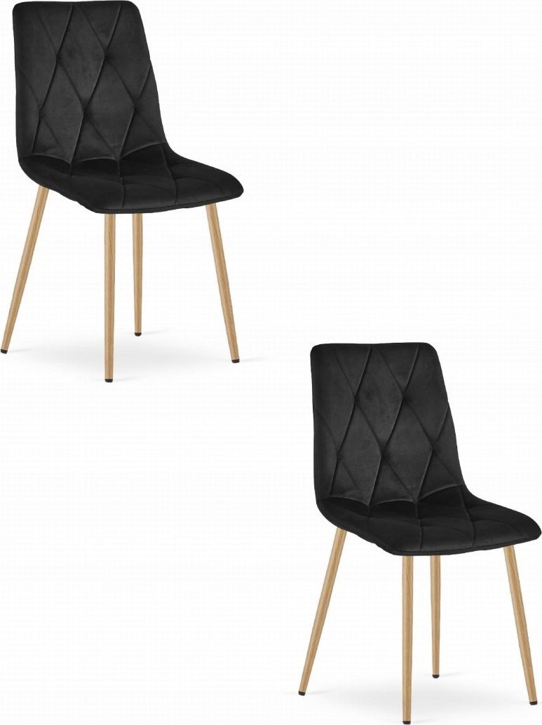 Leobert Krzesło LIBRA - czarny aksamit / nogi kolor drewna x 2