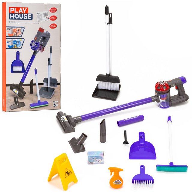 Zestaw sprzątający dla dzieci, zabawka, akcesoria domowe do sprzątania: odkurzacz, miotła UNIWERSALNY