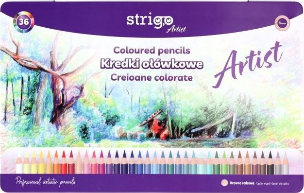 Strigo Kredki ołówkowe STRIGO Artist 36 kolorów