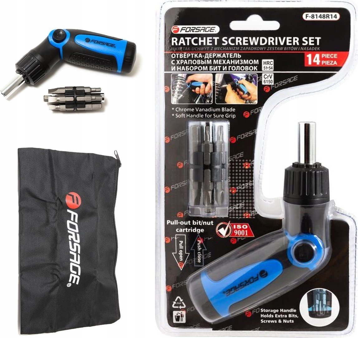 Forsage Śrubokręt wymienny z zestawem bitow 14prz.CrV6150