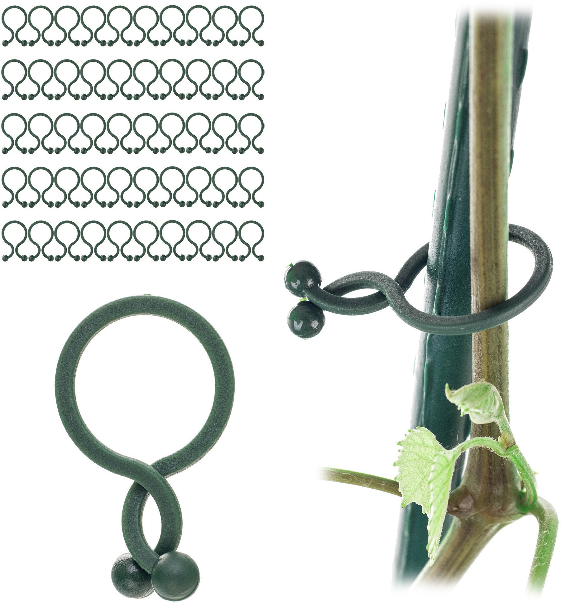 KADAX Klipsy Zapinki Do Roślin Pomidorów mocowania Łodyg Pędów Fasoli 13mm 50szt